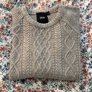 ASOS Heather Tan/Cream Cable Knit Pullover